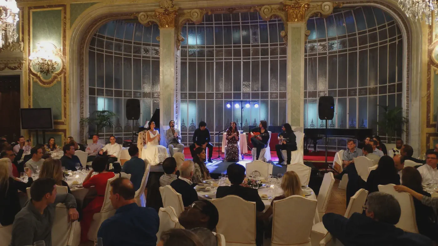 Live flamenco show on a hotel event stage